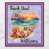 A Beachy Thank You! Weinetikett (Einzelnes Label)