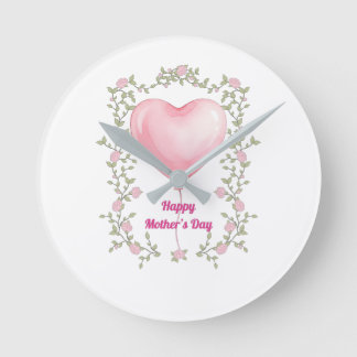 A beautiful andclock for Mother's Day- Pastel pink Runde Wanduhr