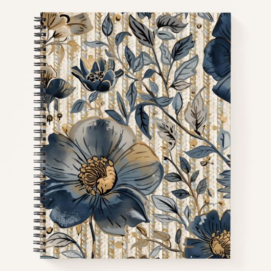 A Beautiful Combination of blue Floral and Pattern Notizblock (Vorderseite)