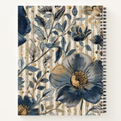 A Beautiful Combination of blue Floral and Pattern Notizblock (Rückseite)