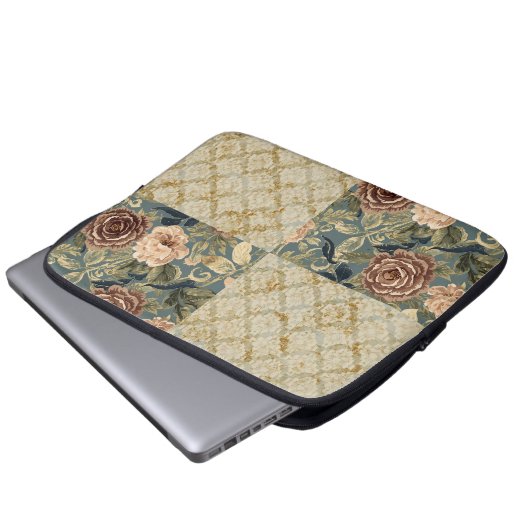 A Beautiful Combination of Floral and Motif Patter Laptopschutzhülle (Vorne Knopf)