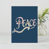 A beautiful, flowing script of the word "Peace" fe Einladung (Stehend Vorderseite)