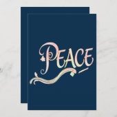 A beautiful, flowing script of the word "Peace" fe Einladung (Vorne/Hinten)