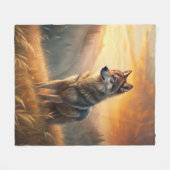 A Beautiful Forest Wolf Fleecedecke (Vorderseite (Horizontal))