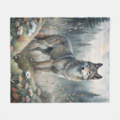A Beautiful Forest Wolf Fleecedecke (Vorderseite (Horizontal))