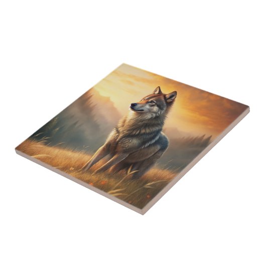 A Beautiful Forest Wolf Fliese (Seite)