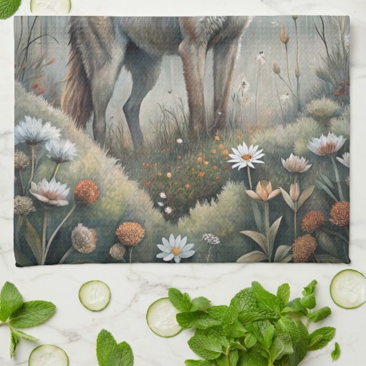 A Beautiful Forest Wolf Geschirrtuch (Gefaltet)