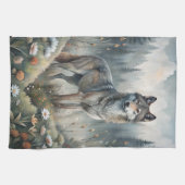A Beautiful Forest Wolf Geschirrtuch (Horizontal)