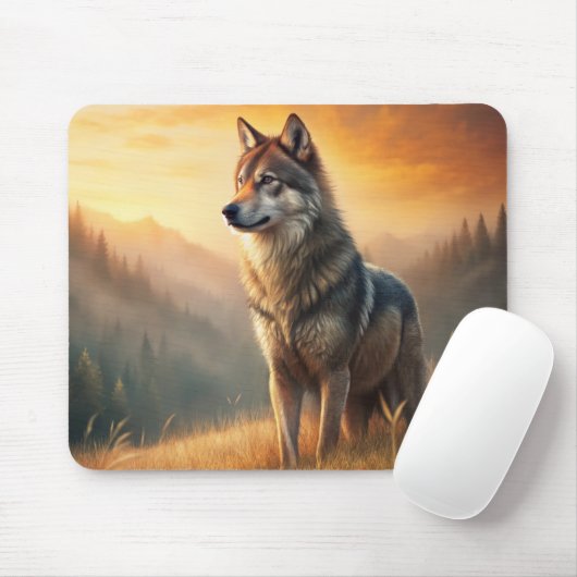 A Beautiful Forest Wolf Mousepad (Mit Mouse)