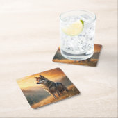 A Beautiful Forest Wolf Rechteckiger Pappuntersetzer (Vor Ort)