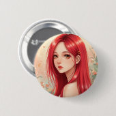 A beautiful girl exuding grace in nature button (Vorne & Hinten)