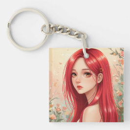 A beautiful girl exuding grace in nature schlüsselanhänger