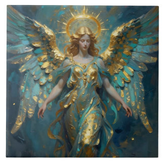 A Beautiful Gold and Turquoise Angel  Fliese