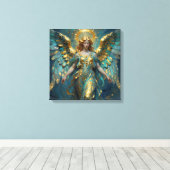A Beautiful Gold and Turquoise Angel  Leinwanddruck (Insitu (Holzboden))