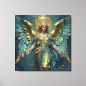 A Beautiful Gold and Turquoise Angel  Leinwanddruck (Vorderseite)