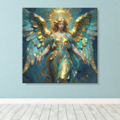 A Beautiful Gold and Turquoise Angel  Leinwanddruck (Insitu (Holzboden))