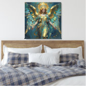 A Beautiful Gold and Turquoise Angel  Leinwanddruck (Insitu (Schlafzimmer))