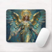 A Beautiful Gold and Turquoise Angel  Mousepad (Mit Mouse)