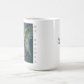 A Beautiful Gold and Turquoise Angel Personalized Kaffeetasse (Mittel)