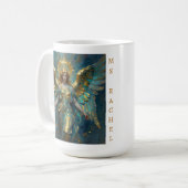 A Beautiful Gold and Turquoise Angel Personalized Kaffeetasse (Vorderseite Links)