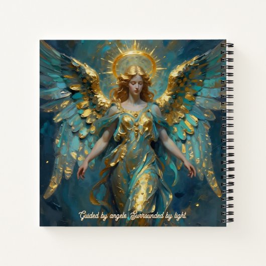 A Beautiful Gold and Turquoise Angel Personalized Notizblock (Rückseite)