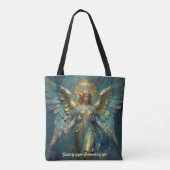 A Beautiful Gold and Turquoise Angel Personalized Tasche (Rückseite)