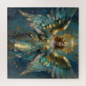 A Beautiful Gold and Turquoise Angel Puzzle (Horizontal)