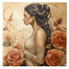 A Beautiful Lady Bathroom Border Fliese