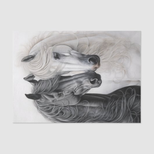 A Beautiful Portrait of a Pair of Painterly Horses Seidenpapier (Vorderseite)