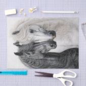 A Beautiful Portrait of a Pair of Painterly Horses Seidenpapier (Handwerk)