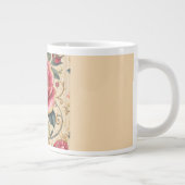 A Beautiful Shocking Pink Rose, Gold, Luxurious Jumbo-Tasse (Rechts)