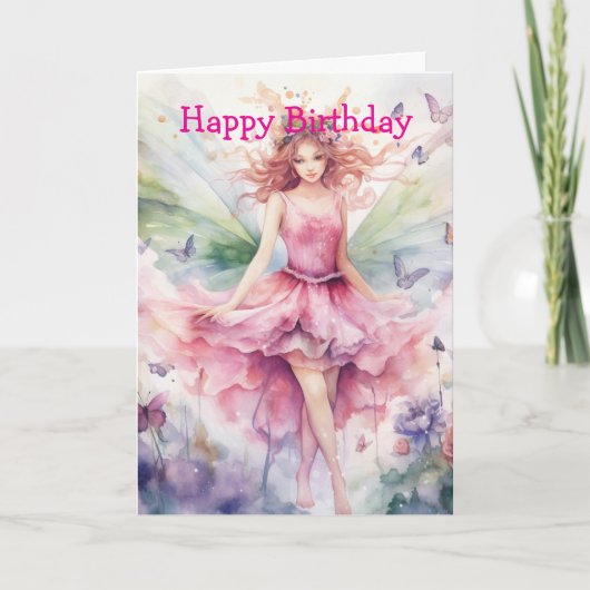 A Beautiful Spring Fairy Birthday Karte (Vorderseite)