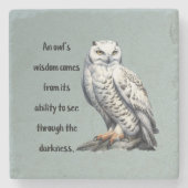 A beautiful white wise Owl Steinuntersetzer (Vorderseite)
