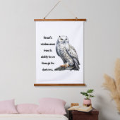 A beautiful white wise Owl Wandteppich Mit Holzrahmen (Schlafzimmer)
