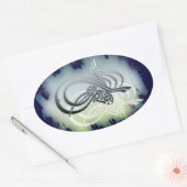 A beautifull bismillah on a cloudy blue background ovaler aufkleber (Umschlag)