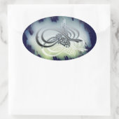 A beautifull bismillah on a cloudy blue background ovaler aufkleber (Tasche)