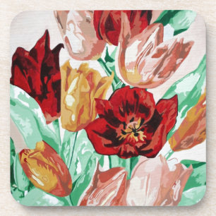 A Beautifully Bold Floral Bouquet of Tulips Untersetzer