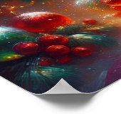 A Beautifully Decorated Christmas Tree and Flowers Poster (Ecke)