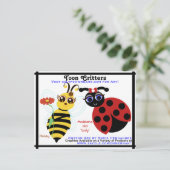 A* Bee and LadyBug Toons Visitenkarte Postkarte (Stehend Vorderseite)