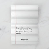 A+ Benutzerdefinierte Abschluss-Karte Karte (Innenseite)