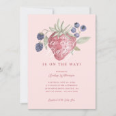 A Berry Sweet Baby Girl is on the Way Wild Berry Einladung (Vorderseite)