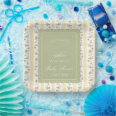 A berry sweet baby is on the way square pappteller (Party)