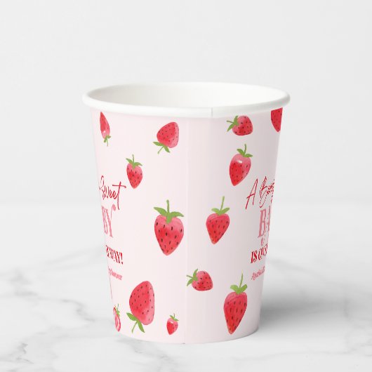 A Berry Sweet Baby Strawberry Baby Shower Pappbecher (Rechts)