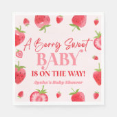 A Berry Sweet Baby Strawberry Baby Shower Serviette (Vorderseite)