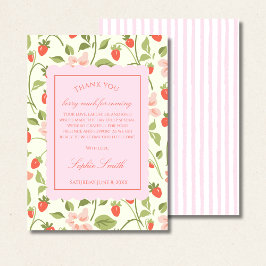 A berry sweet girl is on the way Baby Shower Dankeskarte