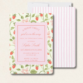 A berry sweet girl is on the way strawberry einladung