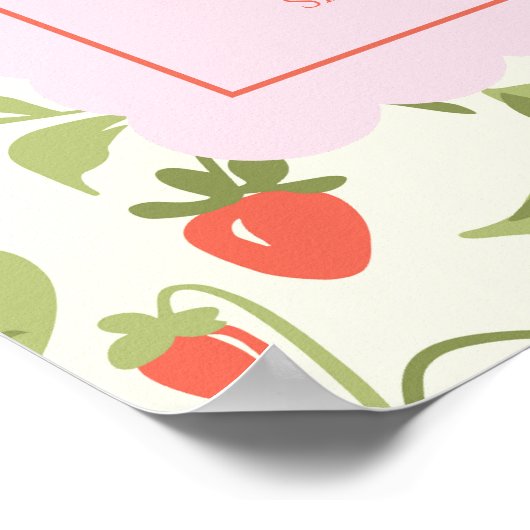 A berry sweet girl is on the way welcome sign poster (Ecke)