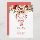 A Berry Sweet Strawberry Second Birthday Einladung (Vorne/Hinten)