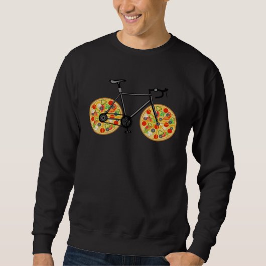 A bicycle with pizza shaped wheels Bicycle pizza Sweatshirt (Vorderseite)