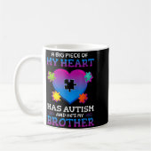A Big Ece Of My Heart Has Autism My Brother Gift  Kaffeetasse (Links)